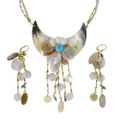 Shell Necklace Earring Party Jewelry Set