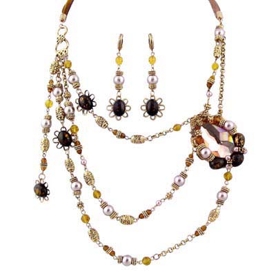 Pandora Beads Pearl Gemstone Jewelry Set