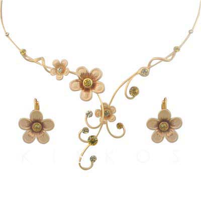Enamel Daisy Flower Party Jewelry Set