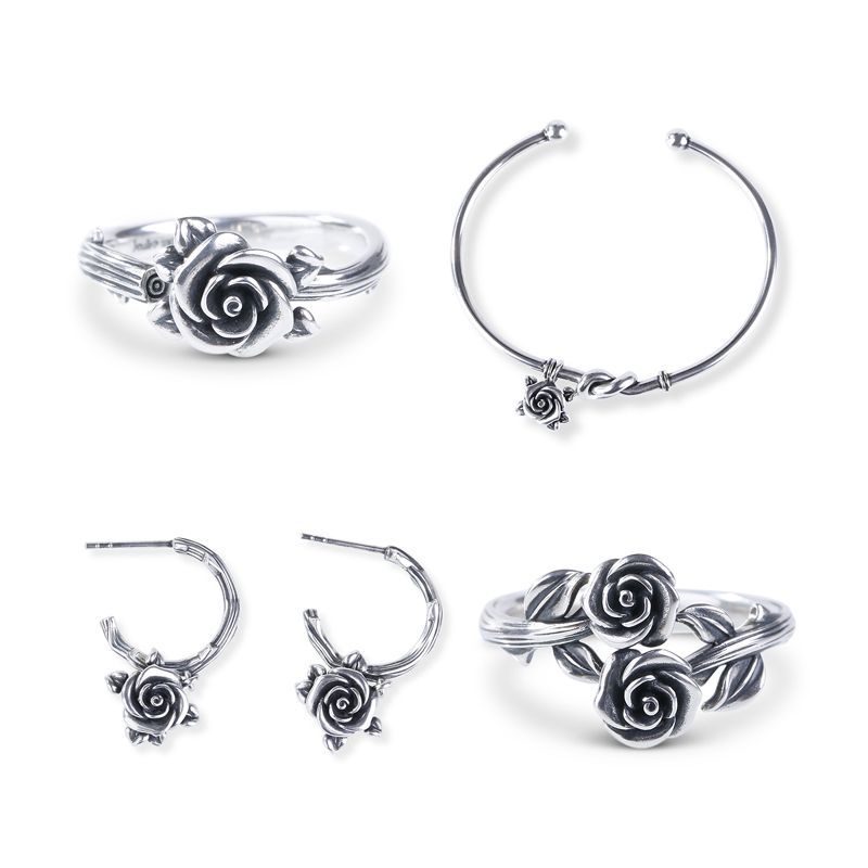 Romantic Rose Sterling Silver jewelry Set
