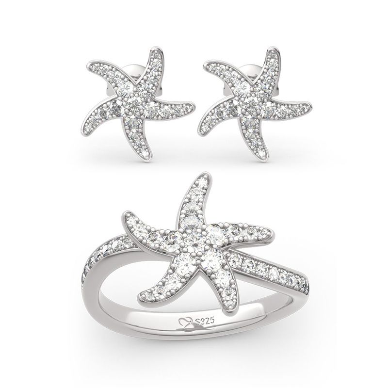 Starfish Sterling Silver Jewelry Set