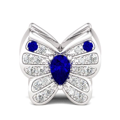 Blue Butterfly Charm Sterling Silver