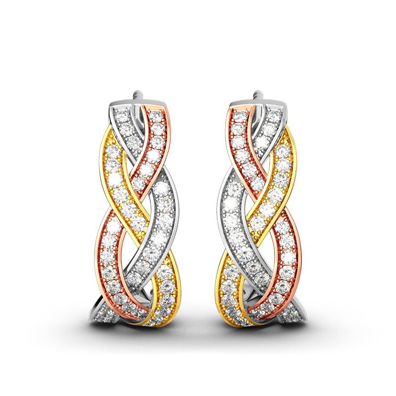 Intertwined Tri-Tone Earrings